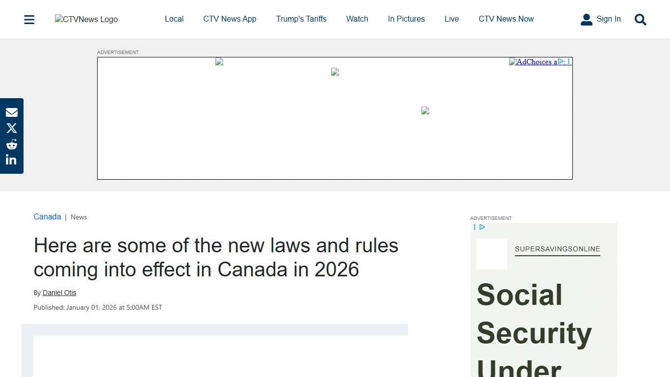 New laws and rules in Canada in 2026